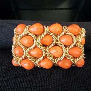 Cracked Stone Cluster Stretch Bracelet